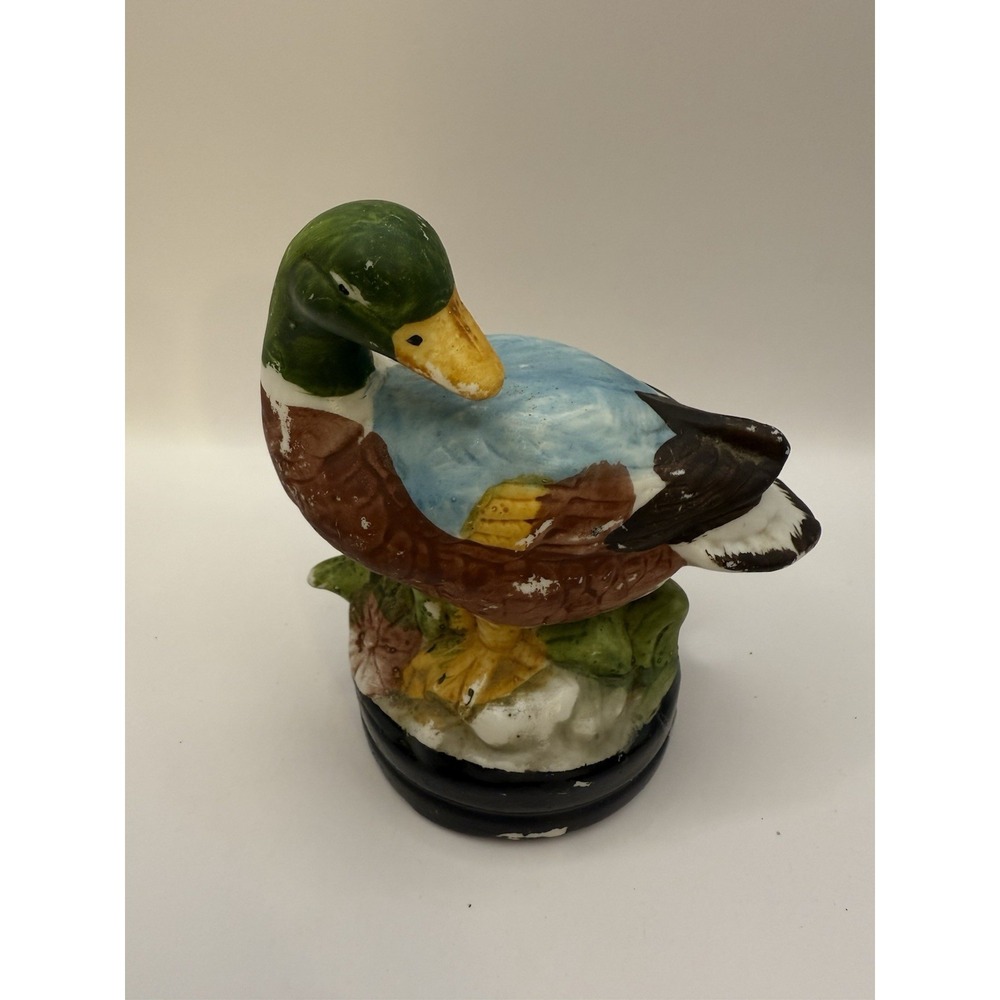 Vintage Mallard‎ Duck Ceramic Figurine Hand Painted 4.5" Tall